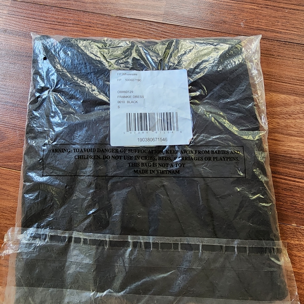 Free People Black Frankie Gathered Dress Small - Picture 4 of 5